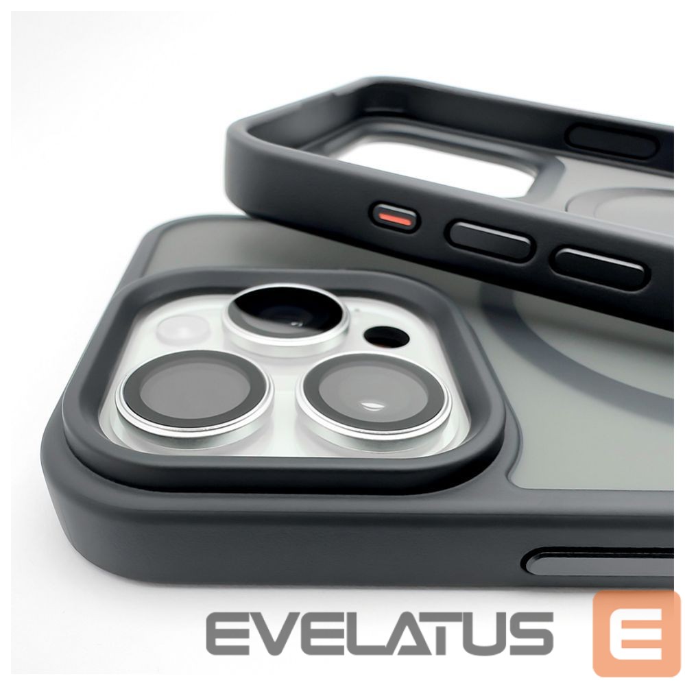Back panel cover Evelatus Apple iPhone 15 Pro Hybird Case With Magsafe PC+TPU Black