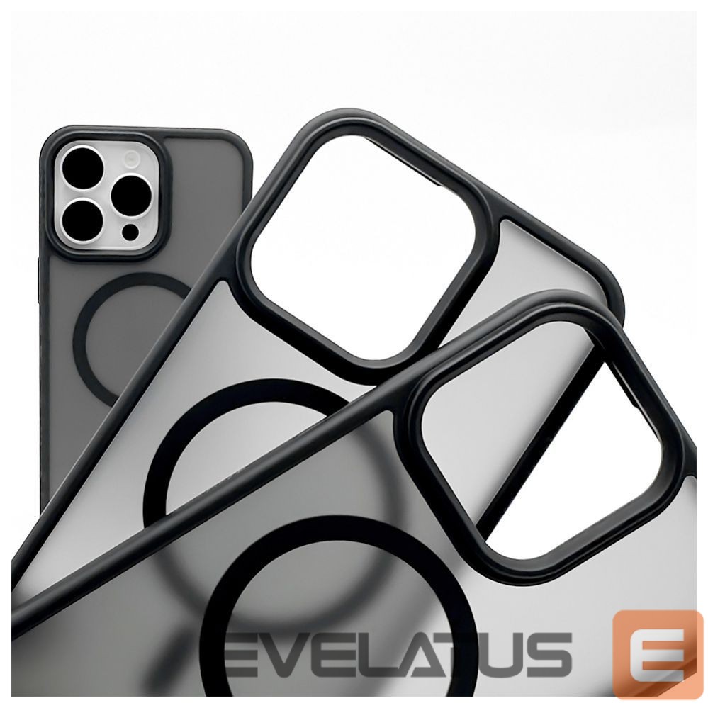 Back panel cover Evelatus Apple iPhone 15 Pro Hybird Case With Magsafe PC+TPU Black