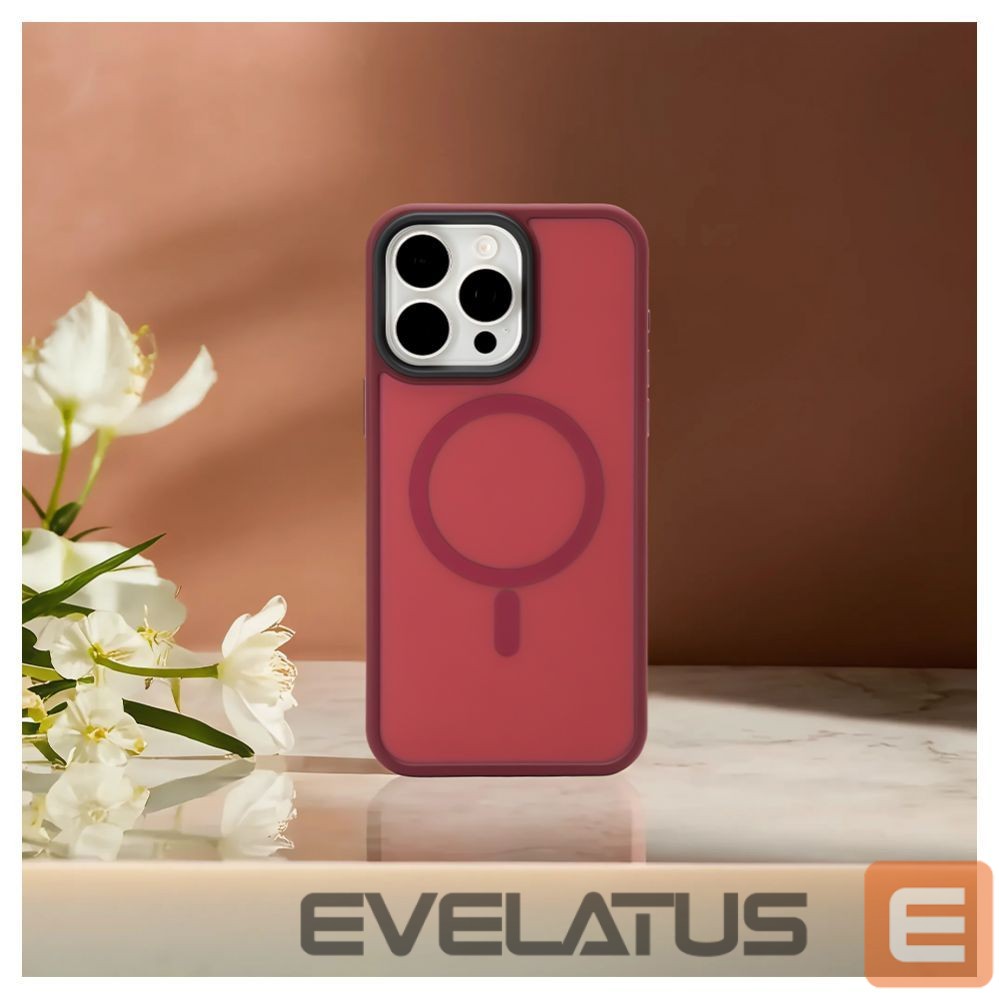 Back panel cover Evelatus Apple iPhone 15 Pro Hybird Case With Magsafe PC+TPU Plum