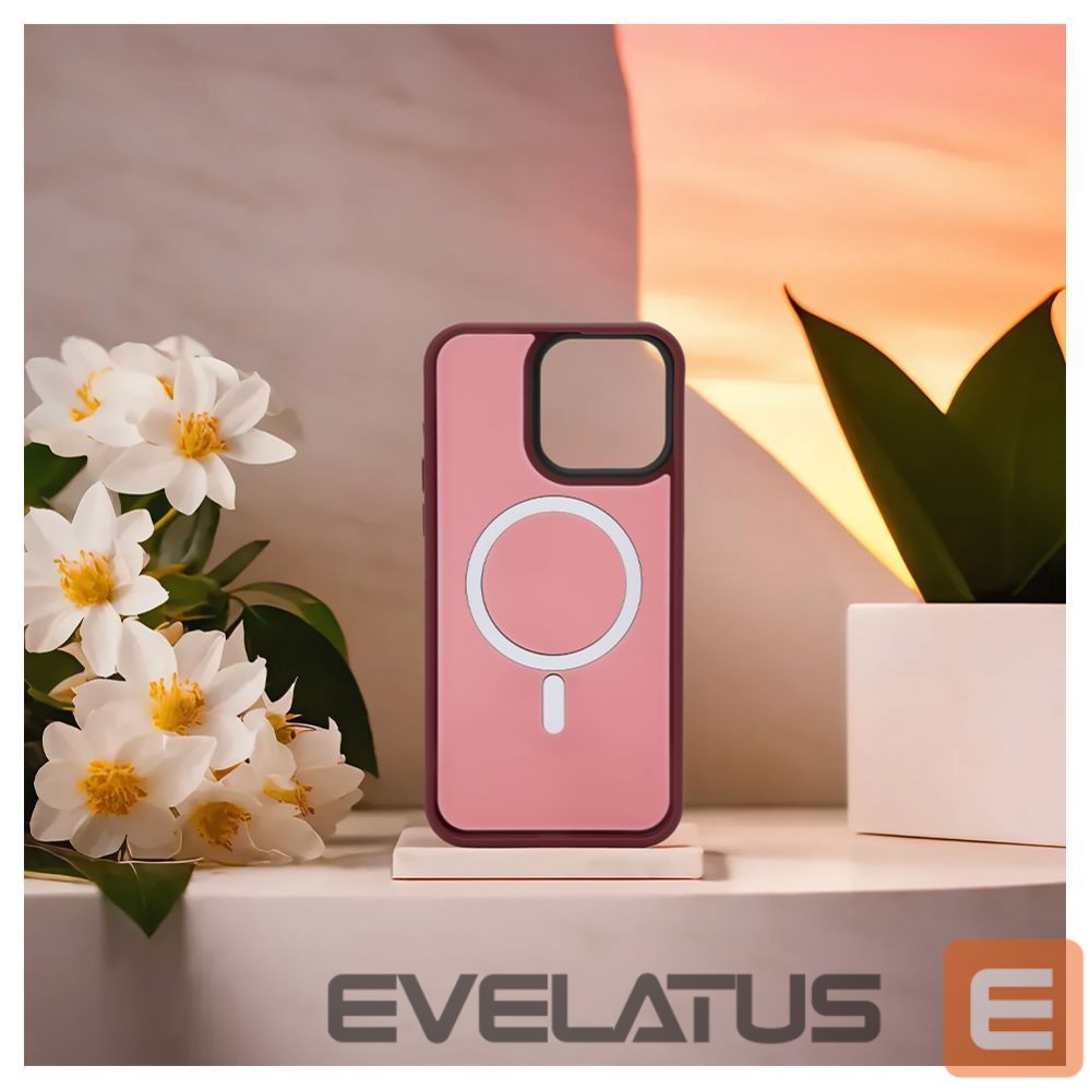 Back panel cover Evelatus Apple iPhone 15 Pro Hybird Case With Magsafe PC+TPU Plum