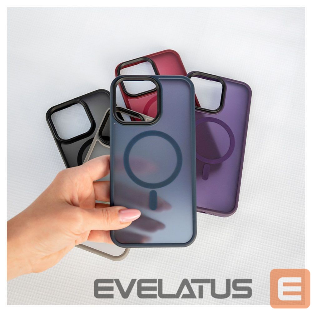 Back panel cover Evelatus Apple iPhone 15 Pro Hybird Case With Magsafe PC+TPU Plum
