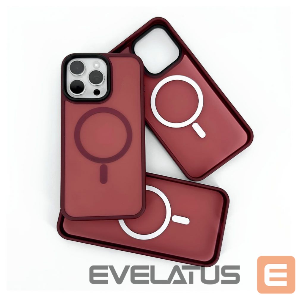 Back panel cover Evelatus Apple iPhone 15 Pro Hybird Case With Magsafe PC+TPU Plum