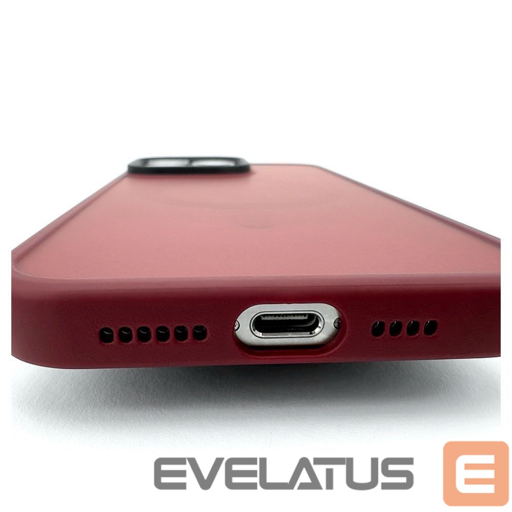 Back panel cover Evelatus Apple iPhone 15 Pro Hybird Case With Magsafe PC+TPU Plum