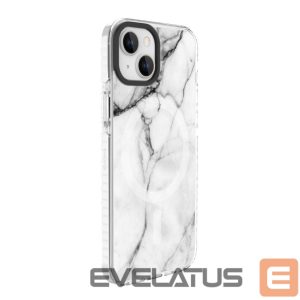 Back panel cover Evelatus Apple iPhone 15 PC+TPU With MagSafe Customized Print Marble White