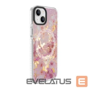 Back panel cover Evelatus Apple iPhone 15 PC+TPU With MagSafe Customized Print Marble Pink