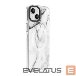 Back panel cover Evelatus Apple iPhone 15 Plus PC+TPU With MagSafe Customized Print Marble White