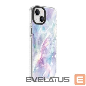 Back panel cover Evelatus Apple iPhone 15 Plus PC+TPU With MagSafe Customized Print Marble Purple