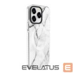 Back panel cover Evelatus Apple iPhone 15 Pro PC+TPU With MagSafe Customized Print Marble White