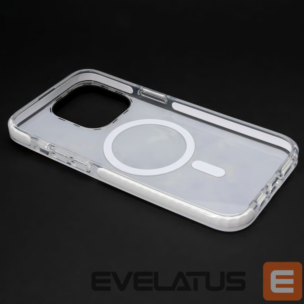 Back panel cover Evelatus Apple iPhone 15 Pro PC+TPU With MagSafe Customized Print Marble Pink