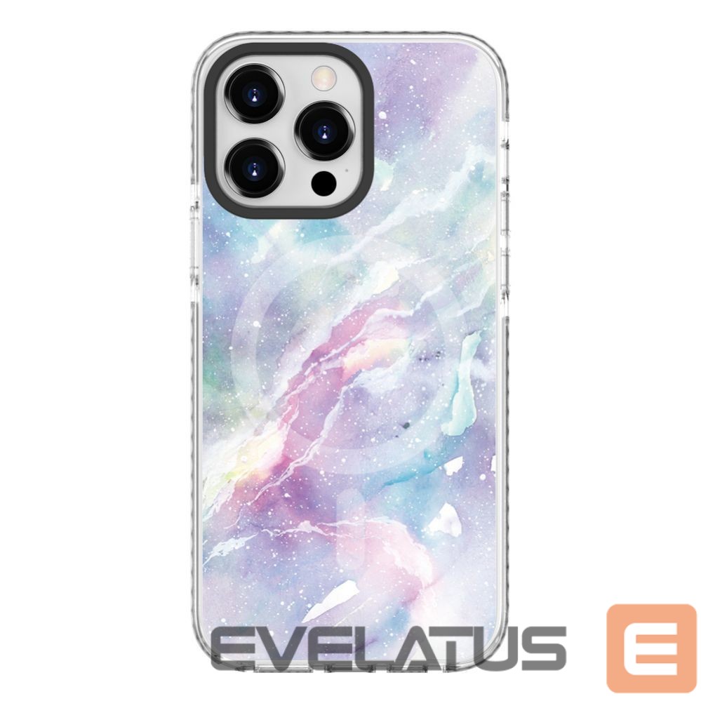 Back panel cover Evelatus Apple iPhone 15 Pro PC+TPU With MagSafe Customized Print Marble Purple