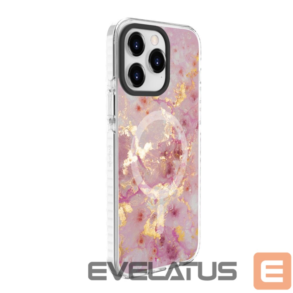 Back panel cover Evelatus Apple iPhone 15 Pro Max PC+TPU With MagSafe Customized Print Pink