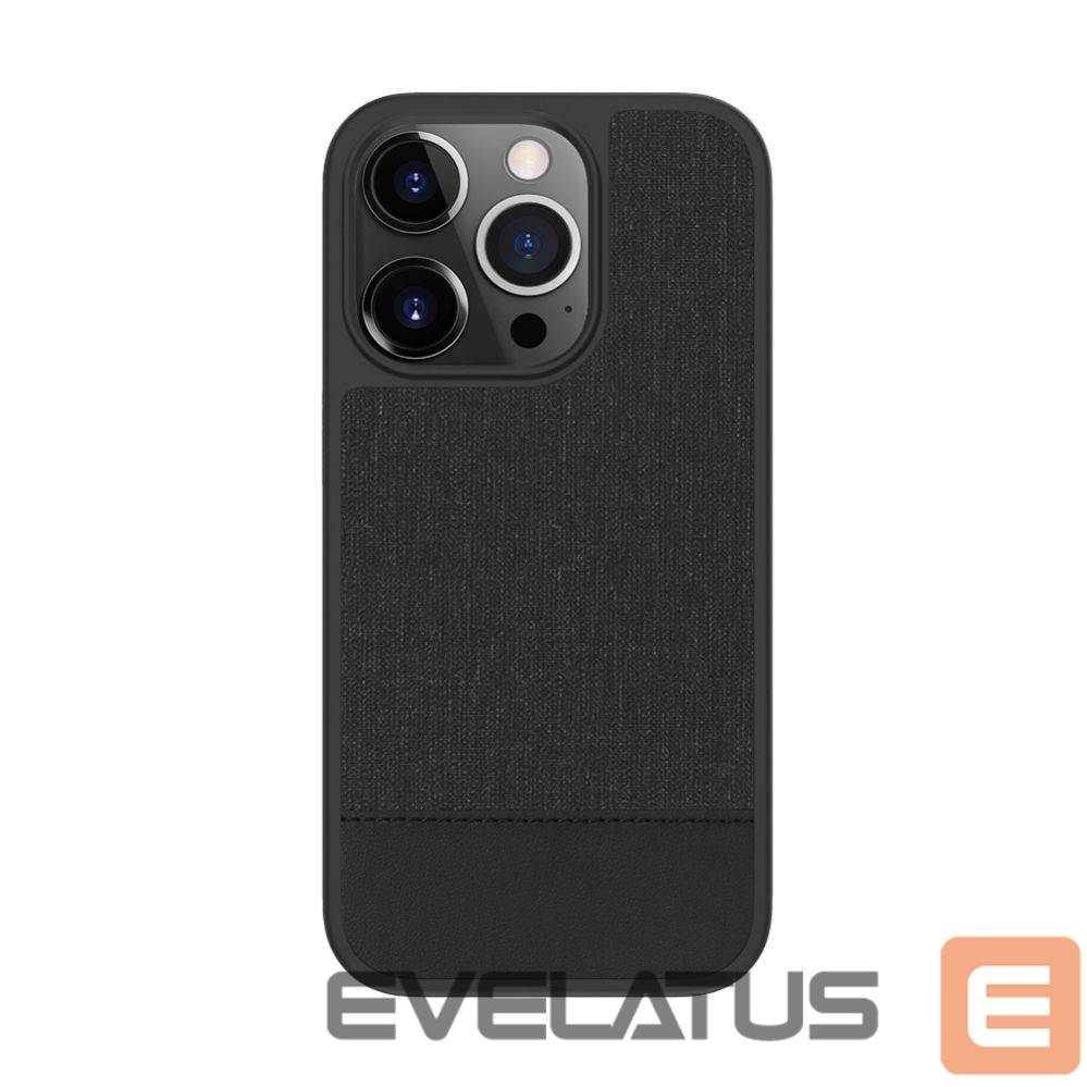 Back panel cover Evelatus Apple iPhone 15 Pro Max Plactic Leather Magsafe Back Cover Black