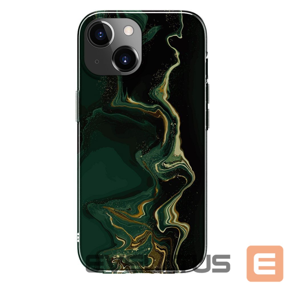 Back panel cover Evelatus Apple iPhone 15 Plus PC Customized Print Design Marble Dark Green