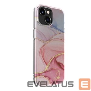 Back panel cover Evelatus Apple iPhone 15 Plus PC Customized Print Design Marble Pink