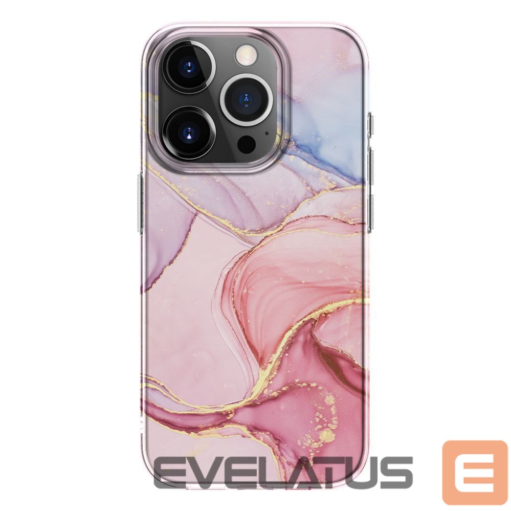 Back panel cover Evelatus Apple iPhone 15 Pro PC Customized Print Design Marble Pink