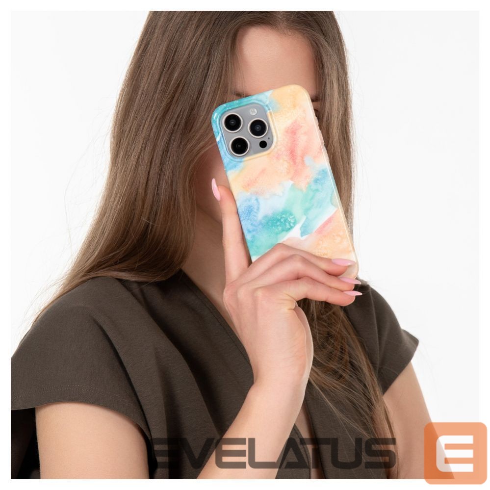 Back panel cover Evelatus Apple iPhone 15 Pro PC Customized Print Design Marble Gold