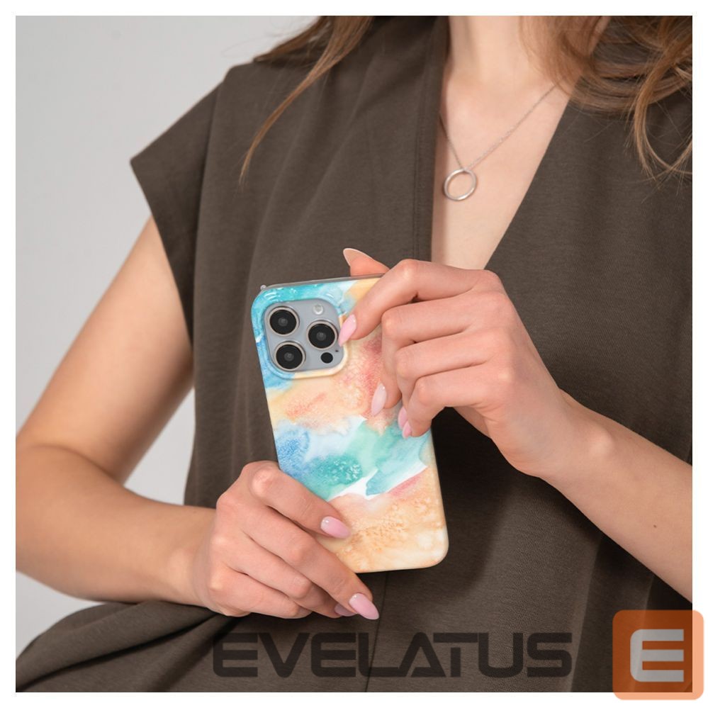Back panel cover Evelatus Apple iPhone 15 Pro PC Customized Print Design Marble Gold