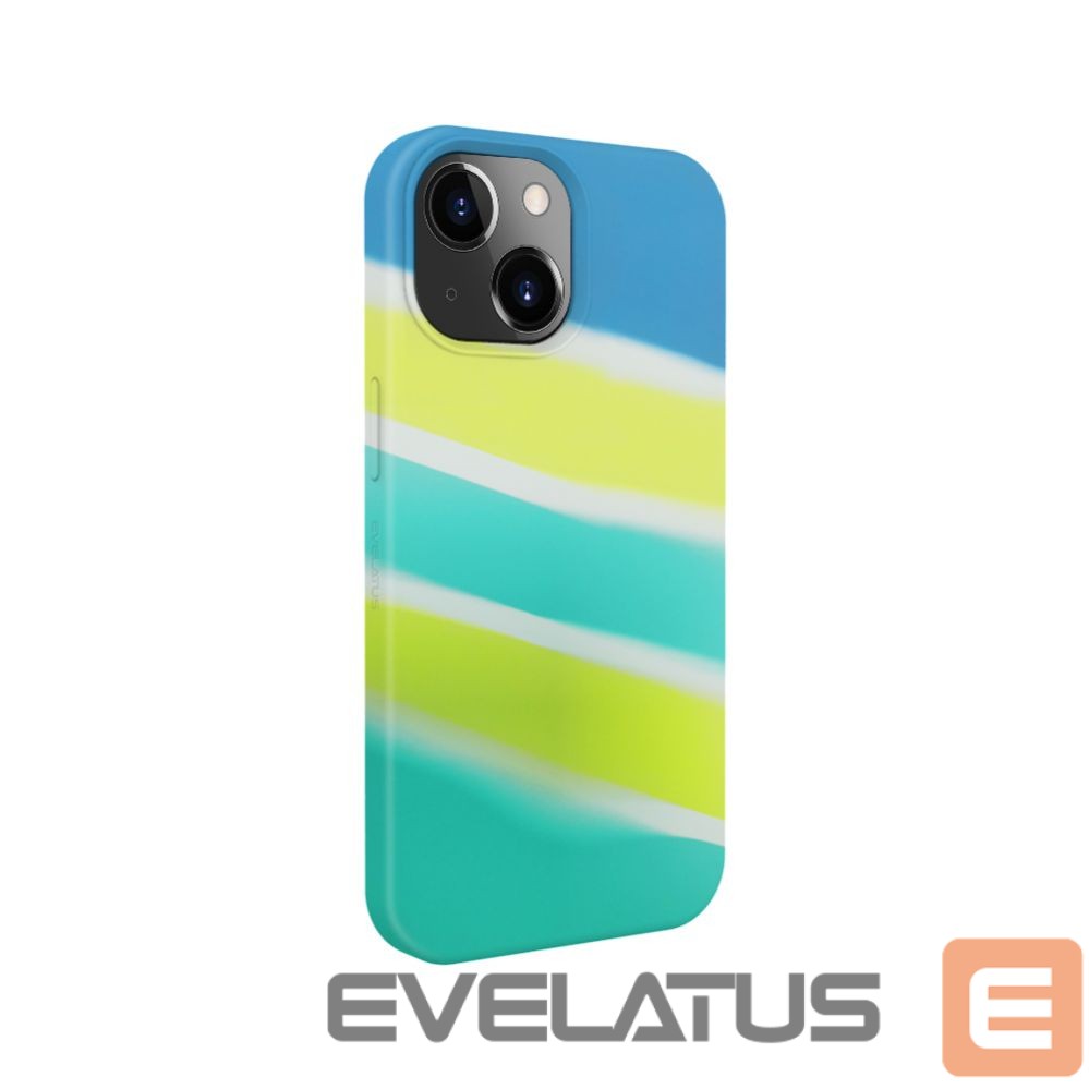 Back panel cover Evelatus Apple iPhone 15 Silicone case Multi-Colored Yellow Green