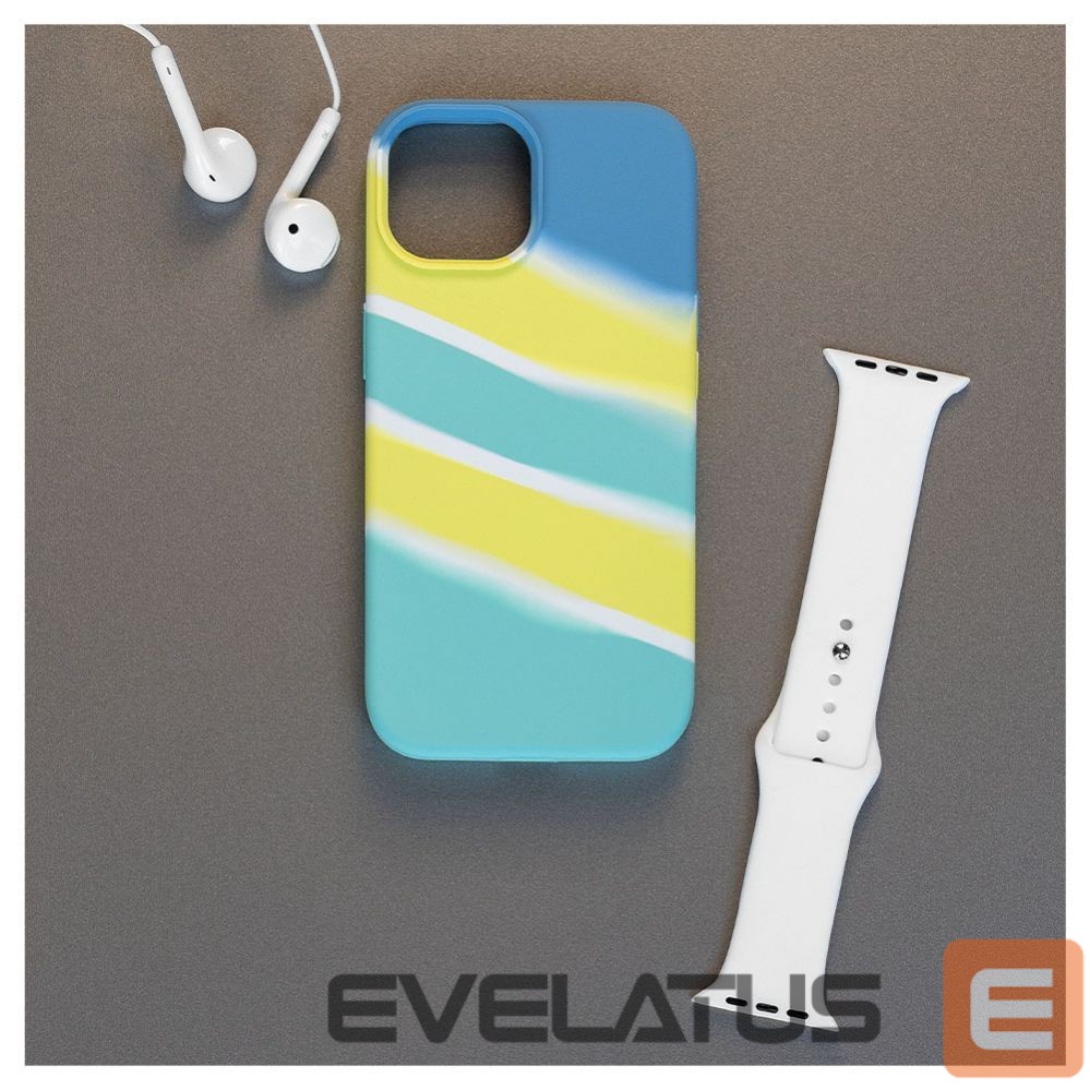 Back panel cover Evelatus Apple iPhone 15 Silicone case Multi-Colored Yellow Green
