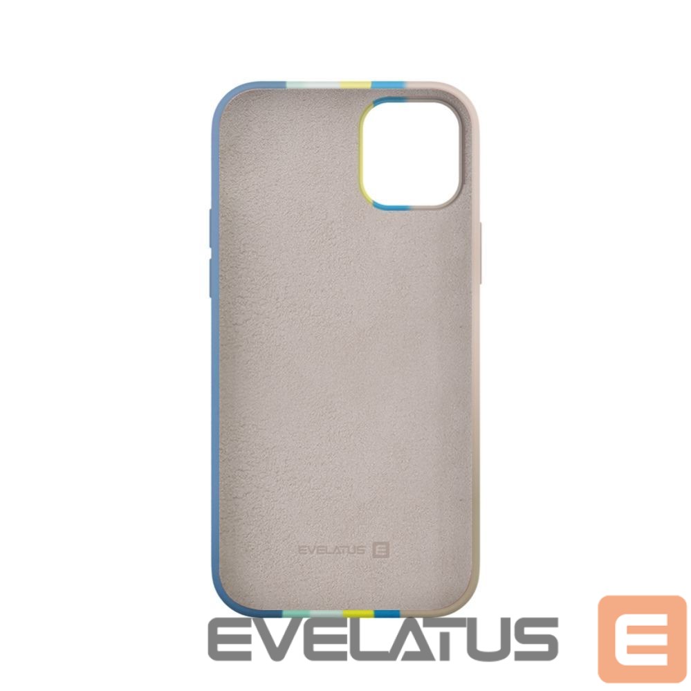 Back panel cover Evelatus Apple iPhone 15 Silicone case Multi-Colored Blue Pink