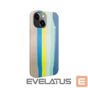 Back panel cover Evelatus Apple iPhone 15 Silicone case Multi-Colored Blue Pink