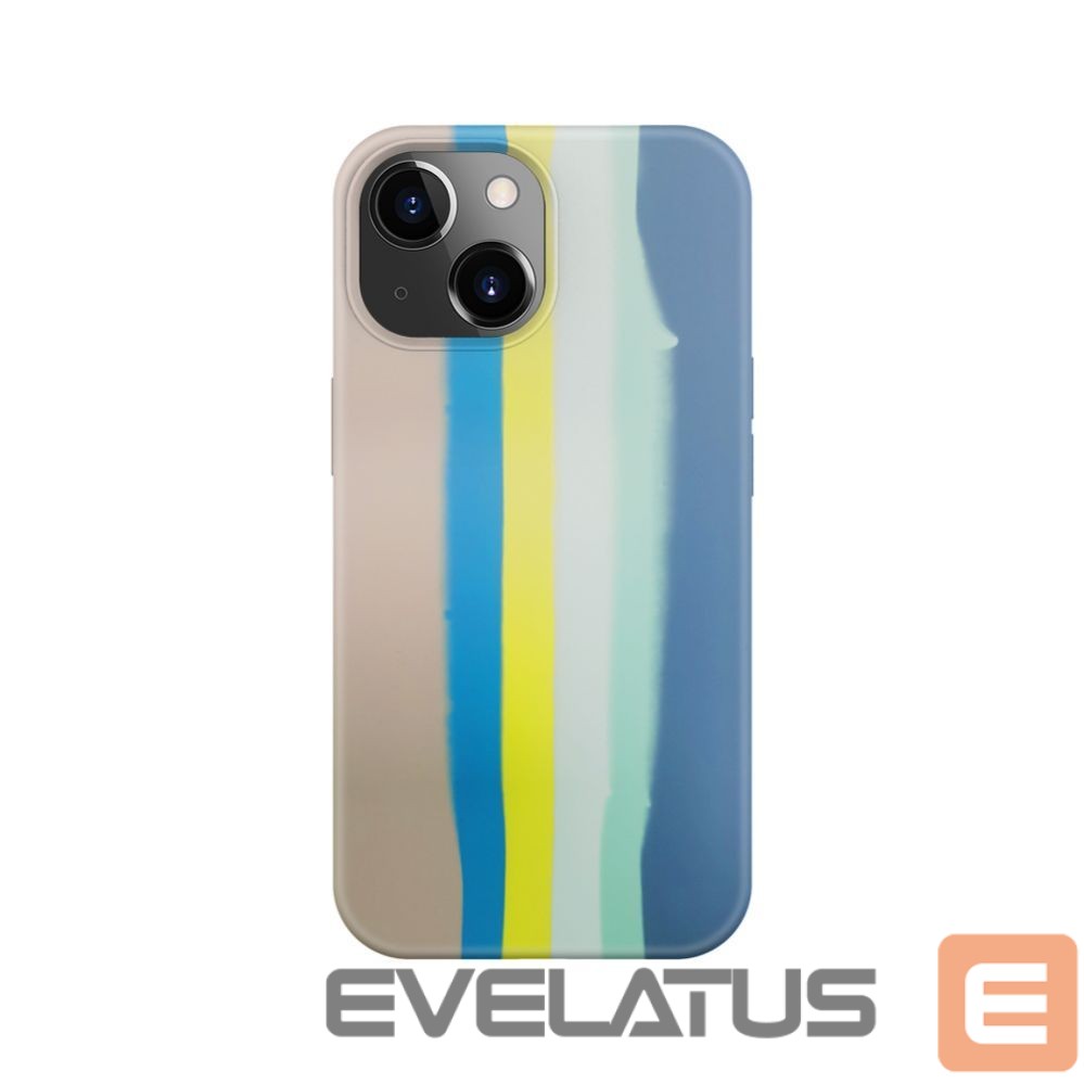 Back panel cover Evelatus Apple iPhone 15 Silicone case Multi-Colored Blue Pink