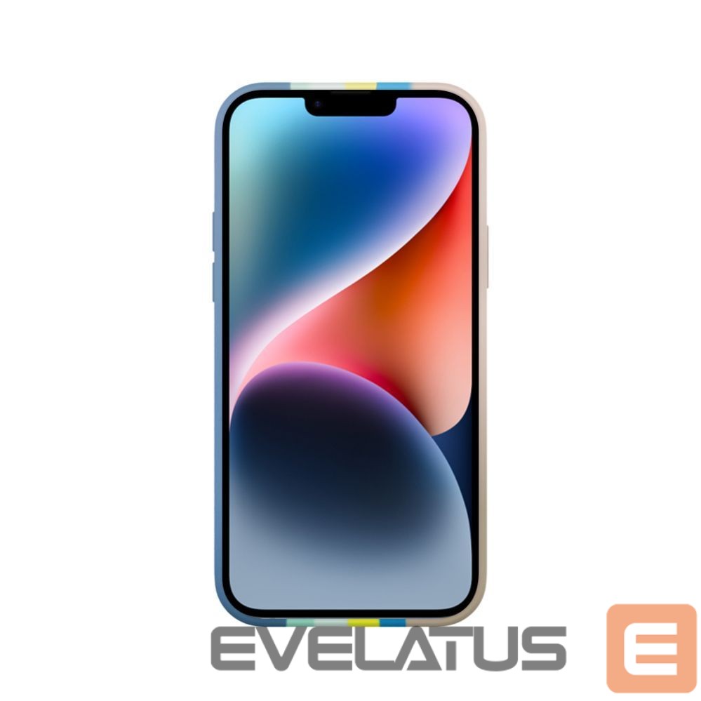 Back panel cover Evelatus Apple iPhone 15 Plus Silicone case Multi-Colored Blue Pink
