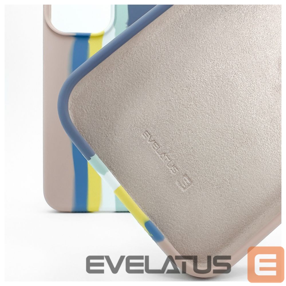 Back panel cover Evelatus Apple iPhone 15 Pro Silicone case Multi-Colored Blue Pink