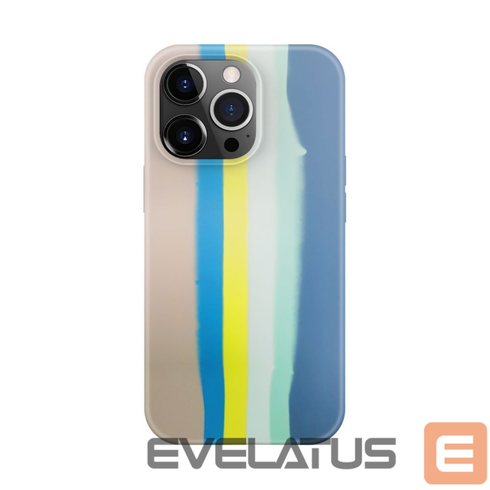 Back panel cover Evelatus Apple iPhone 15 Pro Silicone case Multi-Colored Blue Pink