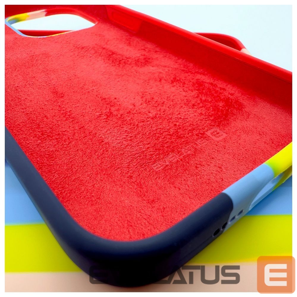 Back panel cover Evelatus Apple iPhone 15 Pro Silicone case Multi-Colored Rainbow