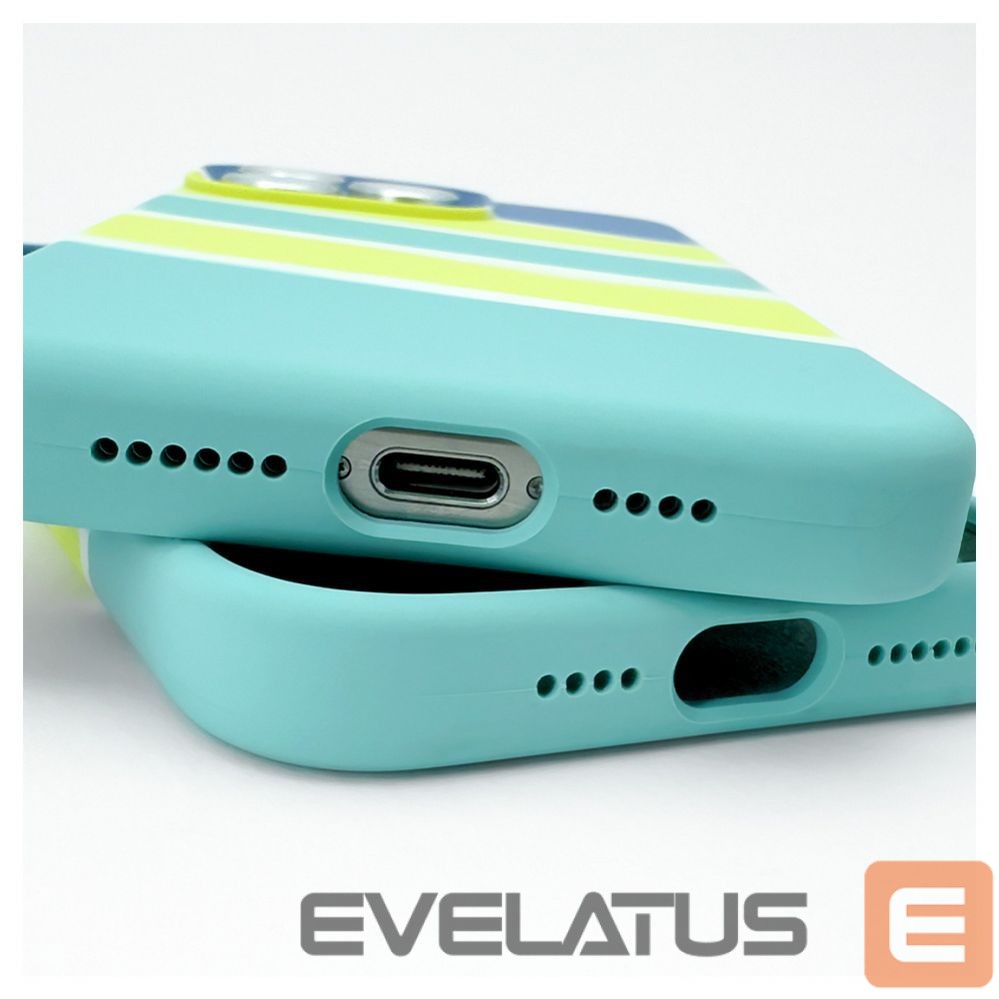 Back panel cover Evelatus Apple iPhone 15 Pro Max Silicone case Multi-Colored Yellow Green