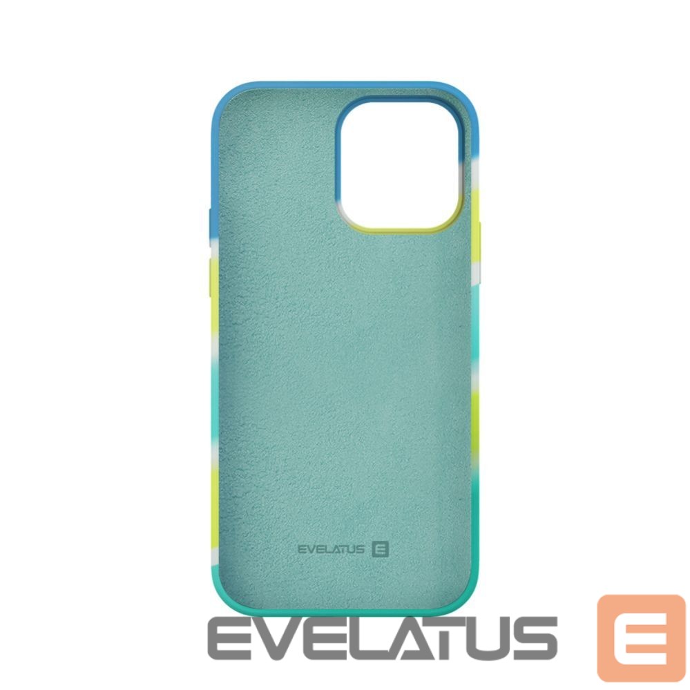 Back panel cover Evelatus Apple iPhone 15 Pro Max Silicone case Multi-Colored Yellow Green