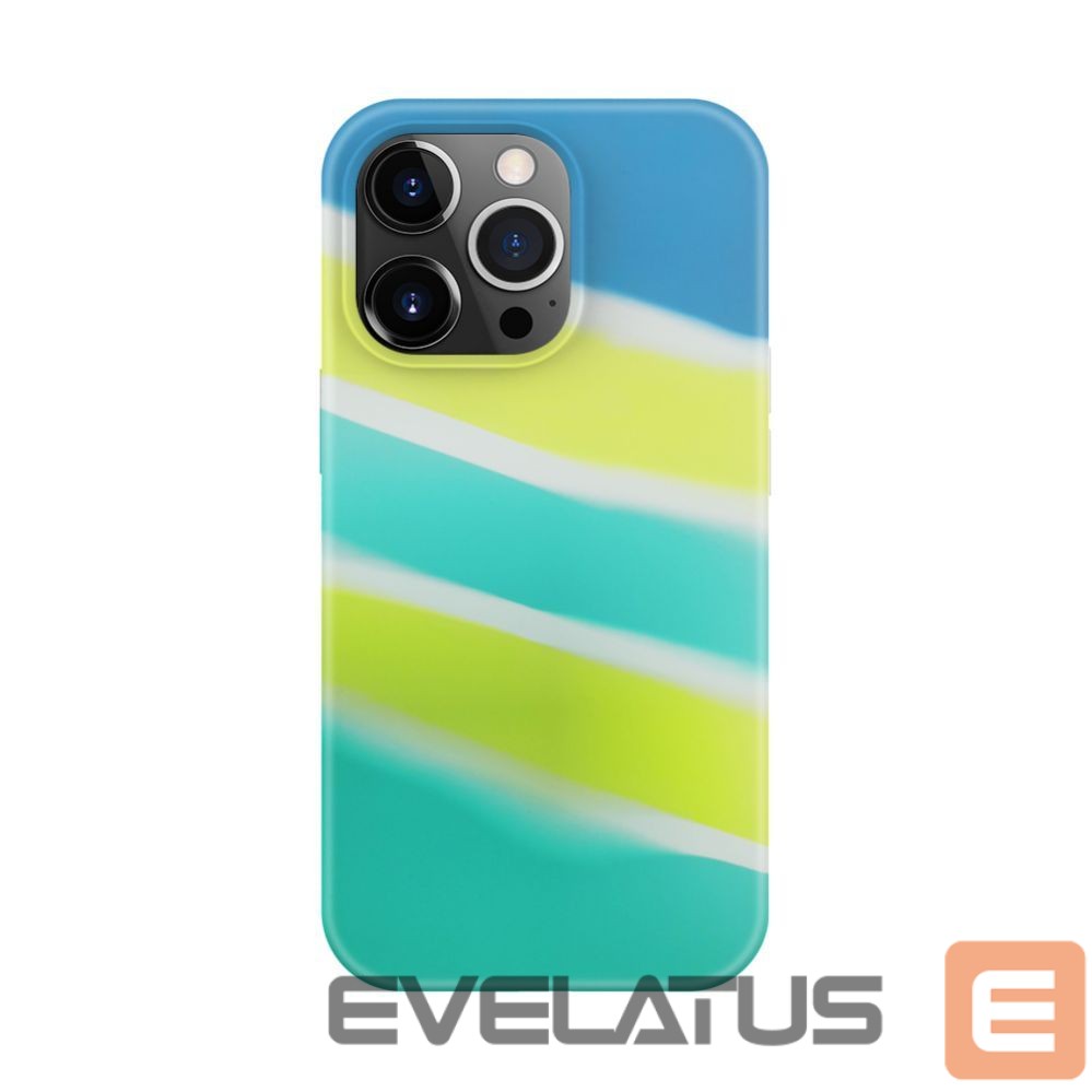 Back panel cover Evelatus Apple iPhone 15 Pro Max Silicone case Multi-Colored Yellow Green