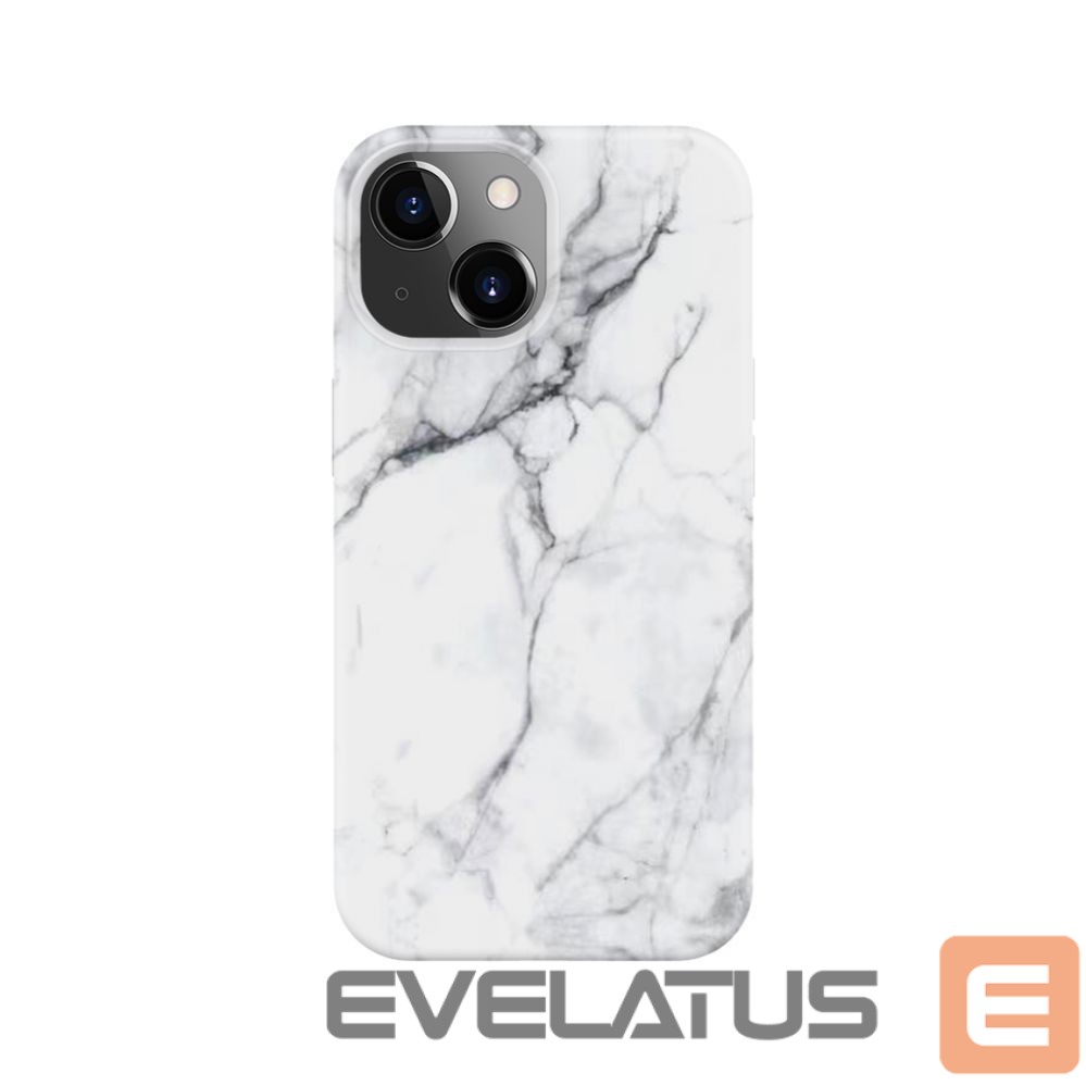 Back panel cover Evelatus Apple iPhone 15 Plus Premium Silicone case Customized Print White