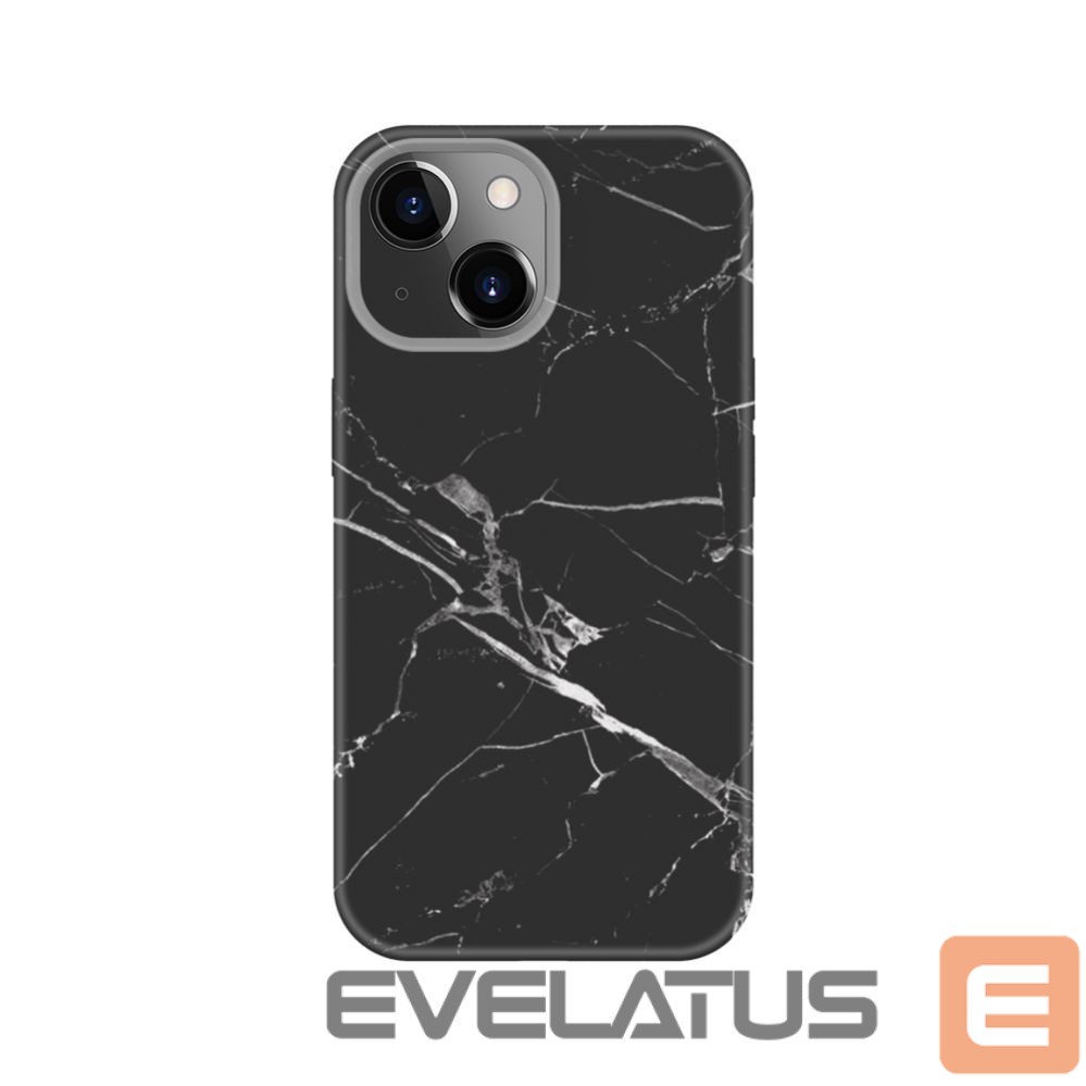 Back panel cover Evelatus Apple iPhone 15 Plus Premium Silicone case Customized Print Black