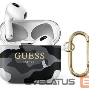 Headphone case Guess Apple AirPods 3 cover Camo Collection Black White