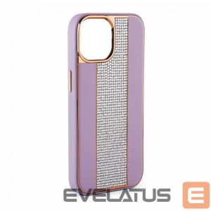 Back panel cover iLike Apple iPhone 15 Pro Diamonds and Leather Case Pink Sand