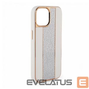 Back panel cover iLike Apple iPhone 15 Pro Diamonds and Leather Case White