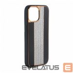Back panel cover iLike Apple iPhone 15 Pro Diamonds and Leather Case Black