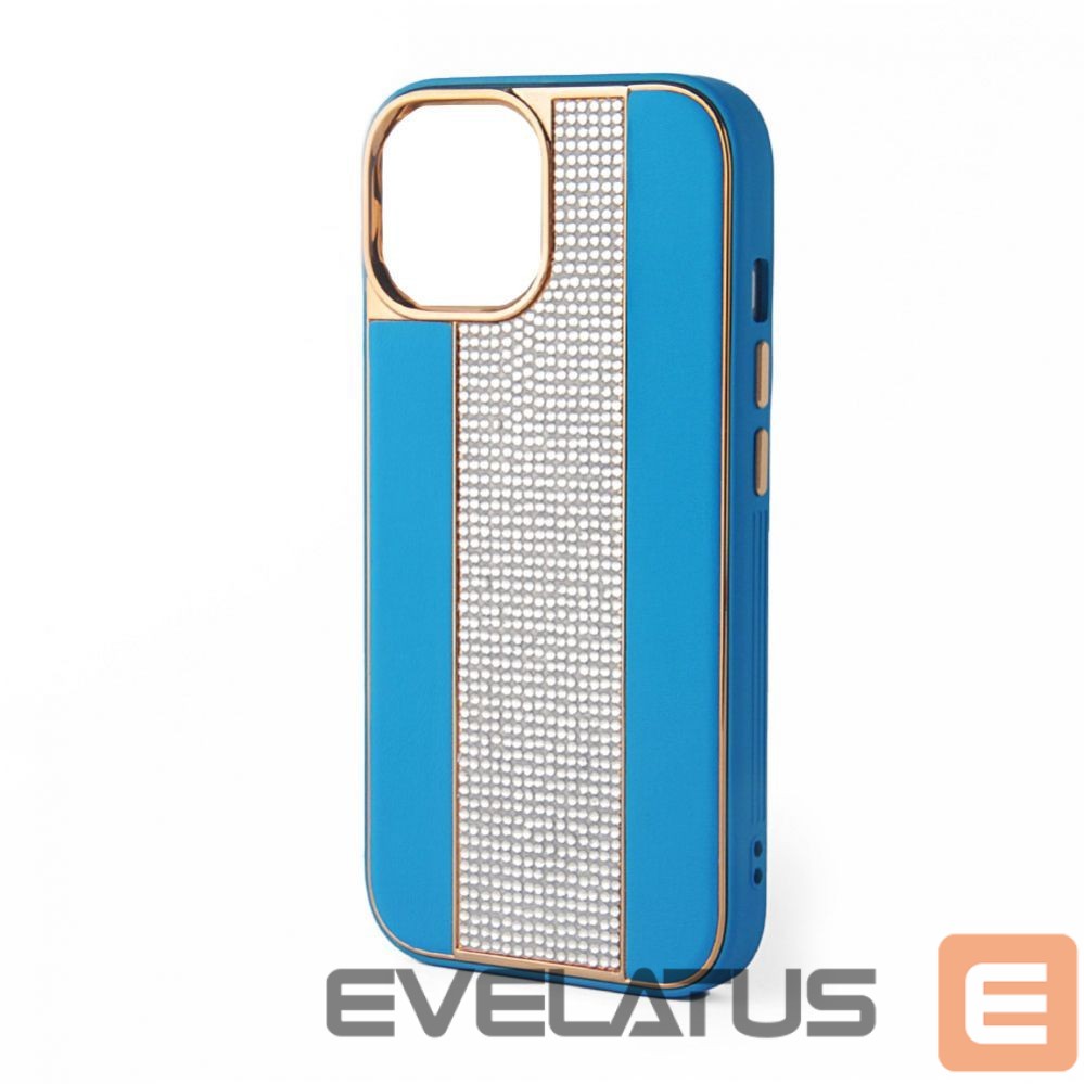 Back panel cover iLike Apple iPhone 15 Pro Diamonds and Leather Case Blue