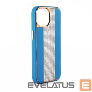 Back panel cover iLike Apple iPhone 15 Pro Diamonds and Leather Case Blue