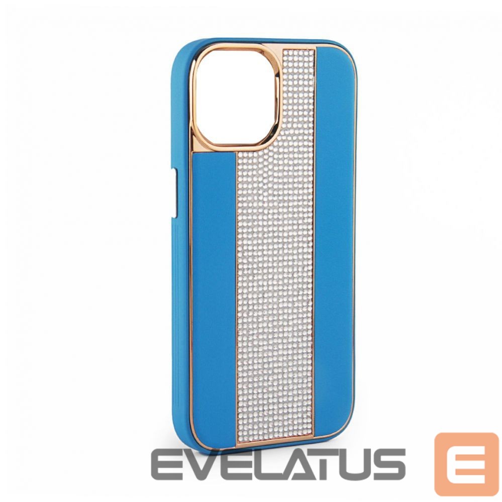 Back panel cover iLike Apple iPhone 15 Pro Max Diamonds and Leather Case Blue