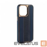Back panel cover iLike Apple iPhone 14 Leather Case Customized Midnight Blue