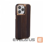 Back panel cover iLike Apple iPhone 14 Pro Leather Case Customized Brown
