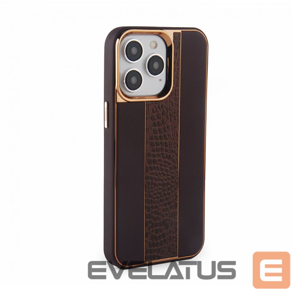 Back panel cover iLike Apple iPhone 14 Pro Leather Case Customized Brown