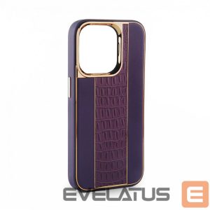 Back panel cover iLike Apple iPhone 15 Leather Case Customized Plum