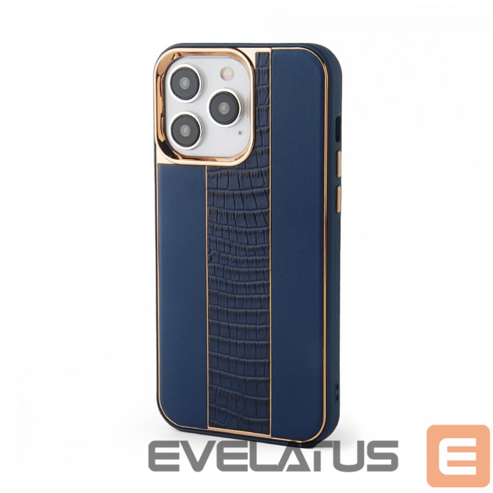 Back panel cover iLike Apple iPhone 15 Pro Leather Case Customized Midnight Blue