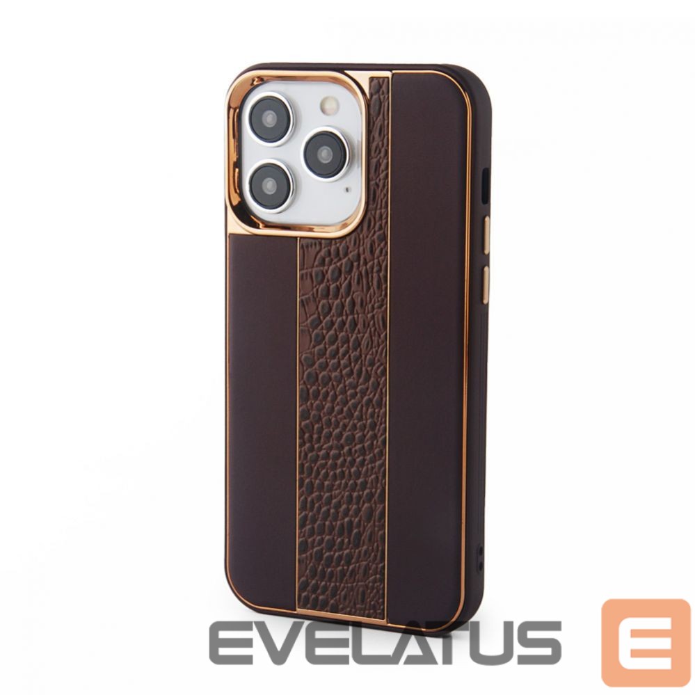 Back panel cover iLike Apple iPhone 15 Pro Leather Case Customized Brown