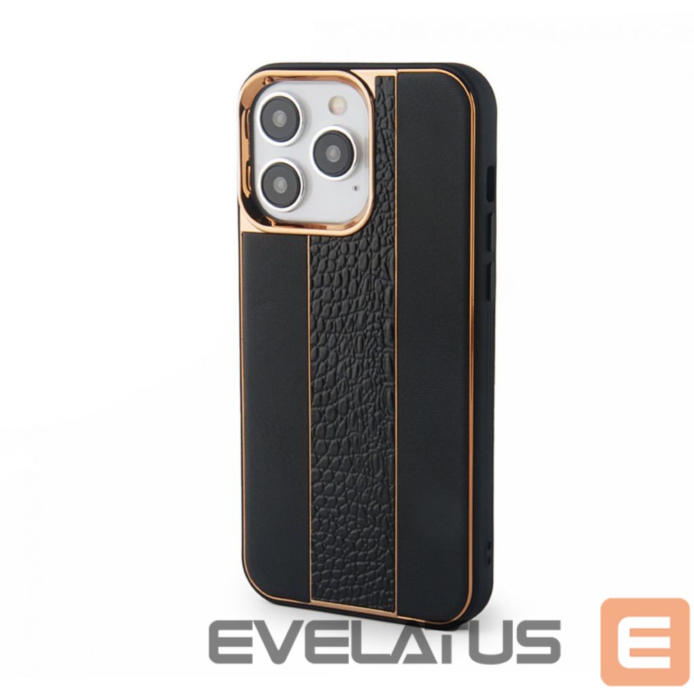 Back panel cover iLike Apple iPhone 15 Pro Max Leather Case Customized Black