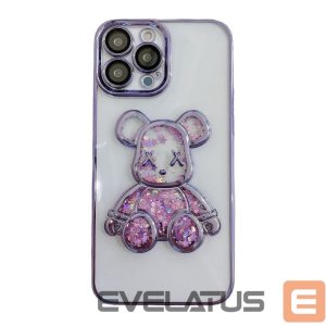 Back panel cover iLike Apple iPhone 15 Pro Max Silicone Case Print Desire Bear Purple